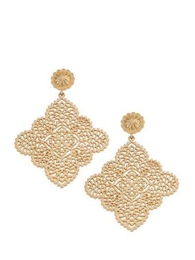 Park Lane “Coralie” Gold Filigree Dangle Earrings - Women Jewelry
